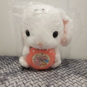 Pote USA Loppy Plush 30cm Clock Bunny Rabbit White Toreba Japan